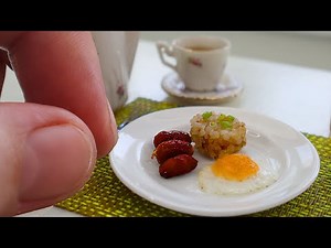 MINi Fried Rice Sausage & Egg KITCHEN TOY PLAY SET Mini Food Miniature Cooking Tiny Food ASMR