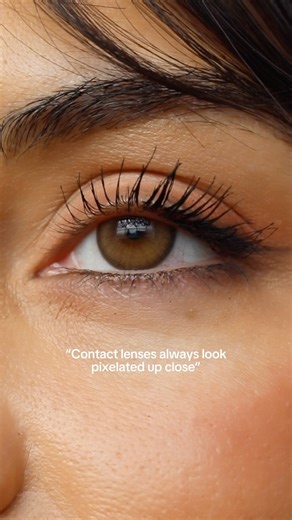 Dimple Color Contact Lenses on Instagram: "Do you know why some lenses look ‘pixelated’? ⬇️ Coloured contacts are printed using tiny dots to control transparency and mimic natural iris patterns! Using dots is the only effective way to apply coloured printing on such a small scale without disrupting visibility or comfort. Our lenses use the most advanced printing technology available that allows the most precise dots! This means less visible ‘pixelation’, smoother colour transitions and natural b