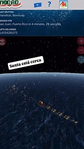 A las 10:20pm @noradtrackssanta_official indica que Santa está llegando a Puerto Rico. | Deborah Martorell