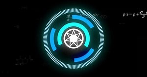 Rotating geometric shapes and mathematical formulas, scientific data processing animation. Geometry, mathematics, science, rotation, equations, data analysis