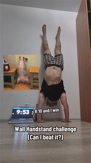 Wall Handstand challenge (Can I beat it?) #sports #workout #challenge #handstand