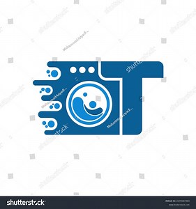 Initial T Fast Laundry Logo Design Stock Vector (Royalty Free) 2276587483 | Shutterstock