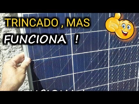 Cracked solar panel drawing water with a 48-volt solar pump.