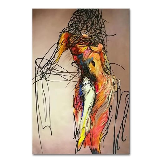Abstract Female Figure Painting, Colorful Figurative Wall Art, Modern Woman Canvas Art, Contemporary Expressionist Painting - Etsy