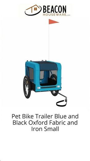 Pet Bike Trailer Blue and Black OXford Fabric and Iron Small