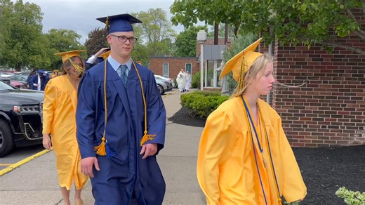 Notre Dame Graduation Bagpipe processional on Sunday afternoon. Video by: Mark Gutman/Daily News | Batavia Daily News