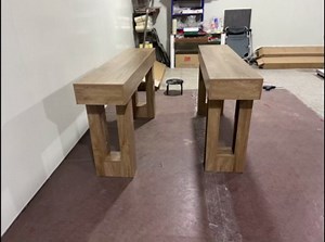 Tribesigns 63-Inch Console Table, Farmhouse Entryway Table with 5.9" Thickened Tabletop, Wooden Rectangular Sofa Table for Hallway, Living Room & Foyer(Natural)