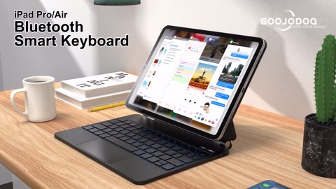 GOOJODOQ Magnetic Keyboard for iPad Air 11 inch M3 2025/M2 2024 & iPad Pro 11 inch (4th/3rd/2nd/1st) Gen 2022,iPad Air 5th/4th Gen 10.9",Upgraded Trackpad with 7 Color Backlit Floating Keyboard-Black