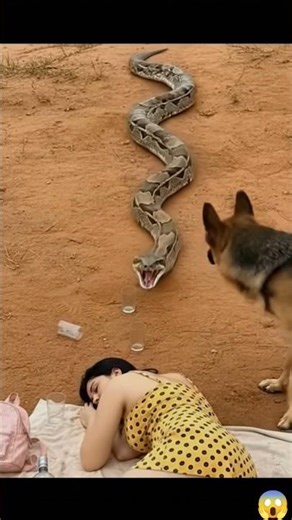 My Dog Saved Me From a Giant Snake #shorts #ai #animals #rescue