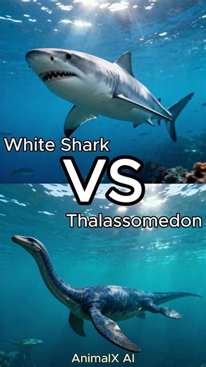 Battle of White Shark vs Megalodon, Kronosaurus, Basilosaurus, Thalassomedon, Crocodile, Seal
