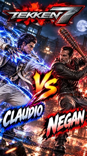 Claudio vs Negan 🔥 BRUTAL Fight with Lucille! #Tekken7 #Gaming #Shorts