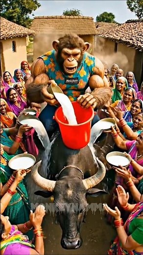 Maa के लिए Monkey ने पूरे गांव से Chhachh Collect की ❤️ #monkey