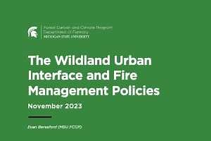 The Wildland Urban Interface and Fire Management Policies
