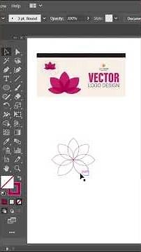 Flower Logo Design Tutorial Step-by-Step in Illustrator. #tutorial#adobeillustrator