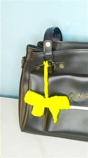 yellow bow Keychain #crochet #amina_arts #memes