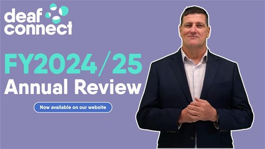 Today at our AGM, Deaf Connect launched our Annual Review for the 2024/25 Financial Year. Each year we strive to ensure that our Annual Review helps the community understand the work that we've achieved in the past year and the steps that we are taking towards achieving our mission: standing with the deaf community building capacity influencing social change. Our annual report is available in Auslan on our website: https://deafconnect.org.au/about-us/annual-review | Deaf Connect