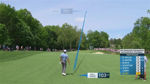 Sam Burns' beautiful approach leads to birdie at the Memorial