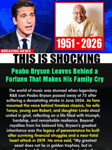 Peabo Bryson Leaves Behind a Fortune That Makes His Family Cry #foryoupage #PeaboBryson #CelebrityNetWorth #MusicLegend #riplegends
