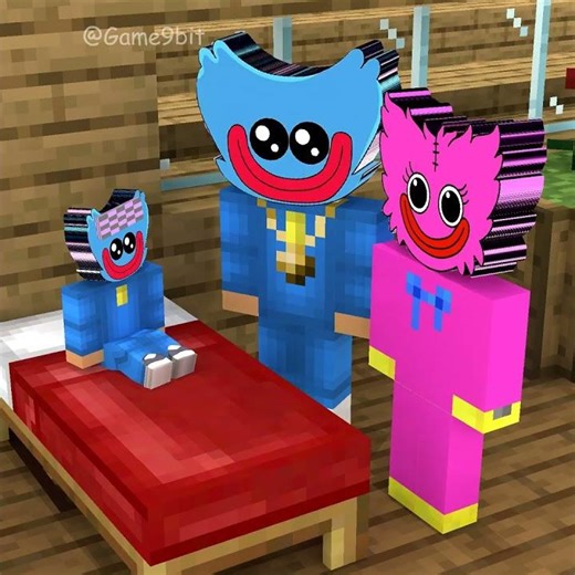 The boy Sprunki Huggy pretends to be sick to help his parents make up with each other!