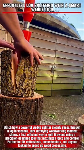 Effortless Log Splitting with a Smart Wedge Tool #woodworking #carpentry #wood