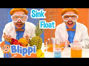 Blippi Plays Sink or Float with Fruit From an Orange Farm | Blippi - Learn Colors and Science - Videos For Kids