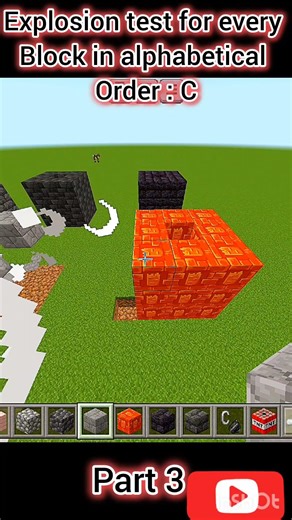 explosion test for every blocks in alphabetical order part 3 #shorts