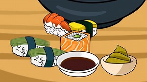 有趣的 Mukbang 动画 Kvaka 吃拉面、脆皮鸡腿、寿司_哔哩哔哩_bilibili