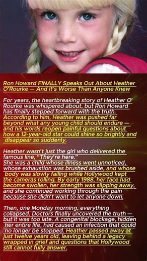 Ron Howard FINALLY Speaks Out About Heather O’Rourke — And It’s Worse Than Anyone Knew