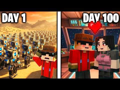 I Survived 100 Days HUNTED By AI Robots (and Girls?)