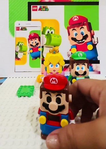 Triple Lego Mario works via bluetooth, when press on their buttons A20 #shorts #trending #nintendo