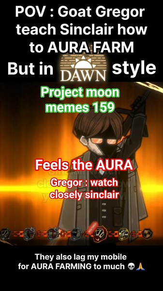 Gregor teach sinclair how to AURA FARM (limbus company) #limbuscompany #projectmoon #shorts