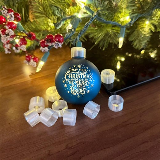 Glass Ball Ornament Mini Light Hanger | Always-lit Ornament Topper | Fits Mini or Micro Christmas String Lights | LED Ball Topper | Bauble - Etsy