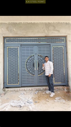 New sliding and folding gate installation for house #slidinggate #aksteelpoint