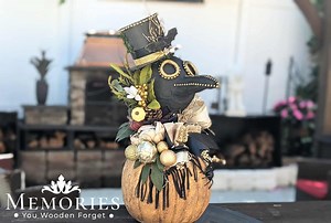Gothic Plague Doctor Pumpkin Centerpiece: Steampunk Halloween Decor - Etsy
