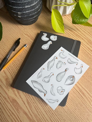 Duck Sticker Sheet, Cute Hand Drawn Duck Stickers, 4x6 Vinyl Stickers, Wandering Ducks, Minimal Animal Stickers, Waterproof Matte Stickers - Etsy