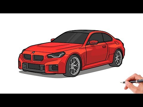 How to draw a BMW M2 2023 / drawing bmw 2 series g87 car step by step