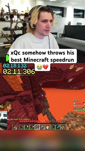 xQc THROWS His BEST Minecraft Speedrun 😭 #xqc #minecraft #funny