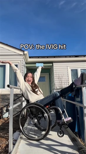 marley timko | ♿️ awareness + positivity ♡ on Instagram: "💛the IVIG hit! 🥳🙃 💛as part of my treatment plan for CIDP, I do IVIG, or intravenous immunoglobulin once every three weeks. CIDP, or chronic inflammatory Demyelinating Polyneuropathy, is an autoimmune disease that damages your nerves over time in the form of a polyneuropathy. Typically, I notice spikes in my dysautonomia and a VERY sharp dip in my energy if I go too long without it. 🫠 💛In this case, because I moved to a new place it 