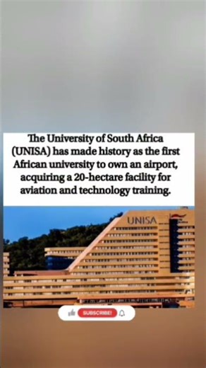 UNISA makes history ✈️🎓 First African uni with its own airport for aviation & tech training 🚀🌍