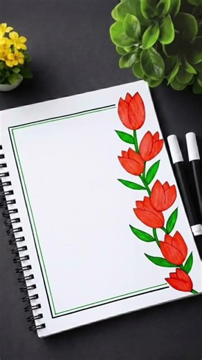 Beautiful and cute border designs for project work #art #design #cute #shorts