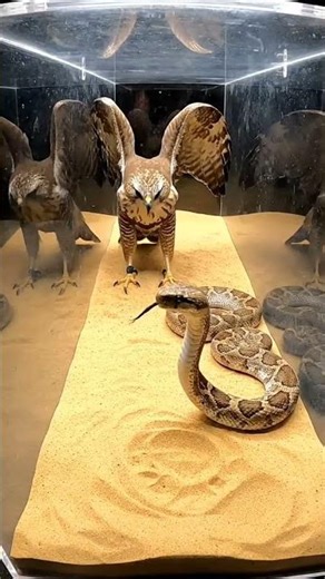 Baby Crocodile vs Python Fight in Glass Box 🐊🐍 Intense Predator Battle!#shortsvideo
