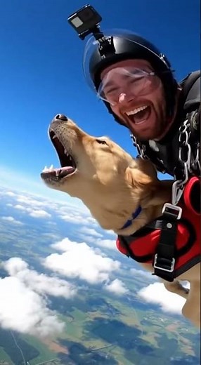 Dog Goes Wild During Epic Skydive