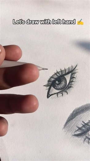 let's draw with left hand 💀 Part-2#art #drawing #viral #creative #trending #artshorts