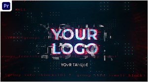 Digital Glitch Logo Reveal with Futuristic Code Animation