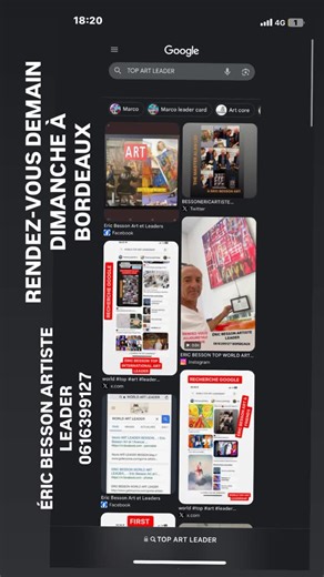 Eric Besson on Instagram: "JE VOUS DONNE RENDEZ-VOUS CE DIMANCHE 25 JANVIER et LUNDI 26 JANVIER 2026 NUMÉRO PERSONNEL ÉRIC BESSON ART 0616399127 BORDEAUX ERIC BESSON TOP WORLD ART LEADERS #France #Bordeaux ARTISTE SUR RENDEZ-VOUS 0616399127 À BORDEAUX https://besson.dictionnairedesartistescotes.com/liste-galerie.php https://instagram.com/eric_besson_art?igshid= https://partageos.info/les-monochromes-de-lartiste-eric-besson/ https://besson.dictionnairedesartistescotes.com/video.php https://www.si