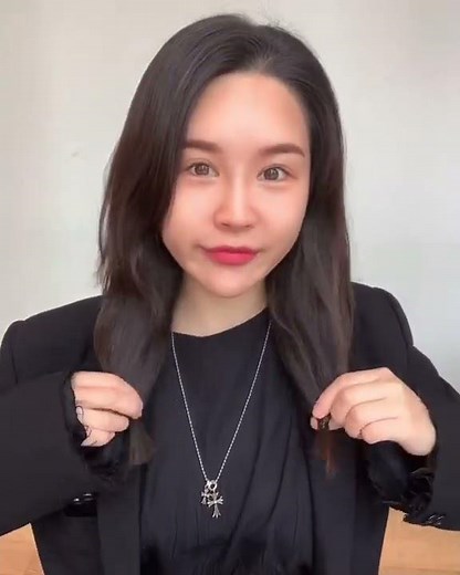 고무줄 2개로 간단하게 혼자 셀프 #중단발컷 🤍🖤 #차홍