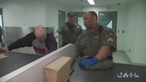 A rowdy woman is inappropriate during the intake process; a man is placed in restraints after attempting to bite off his finger; a homeless man is brought in for battery. This episode was filmed in 2012 and features the Salt Lake County Sheriff's Office, LVMPD, Multnomah County Sheriff's Office, Portland Police Bureau, Sarasota Police Department, and Sarasota County (FL) Sheriff's Office. | Jail TV
