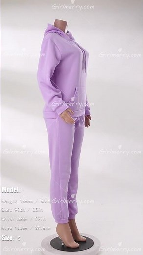Girlmerry Plus size slight stretch hooded drawstring pocket sweatshirt pants set Wholesale DA006546