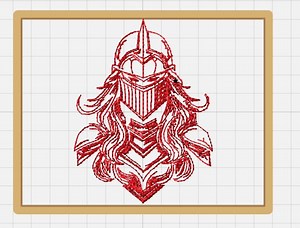 Redwork Stitch Female Knight (single Needle Friendly, Industrial Embroidery Machine) - Etsy