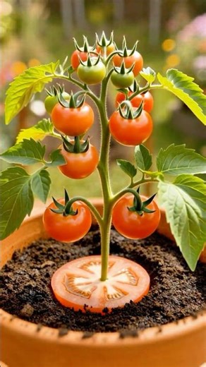 DIY: Grow Tomatoes at Home the Easy Way 🍅🍅🍅 #shorts #homegarden